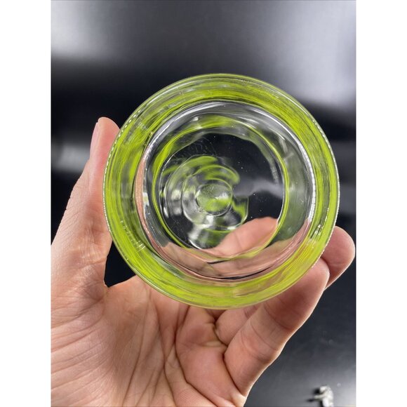 MCM Corelle Corning Coordinates Green Stripes Rocks Whiskey Glass Set 4 - Picture 4 of 5